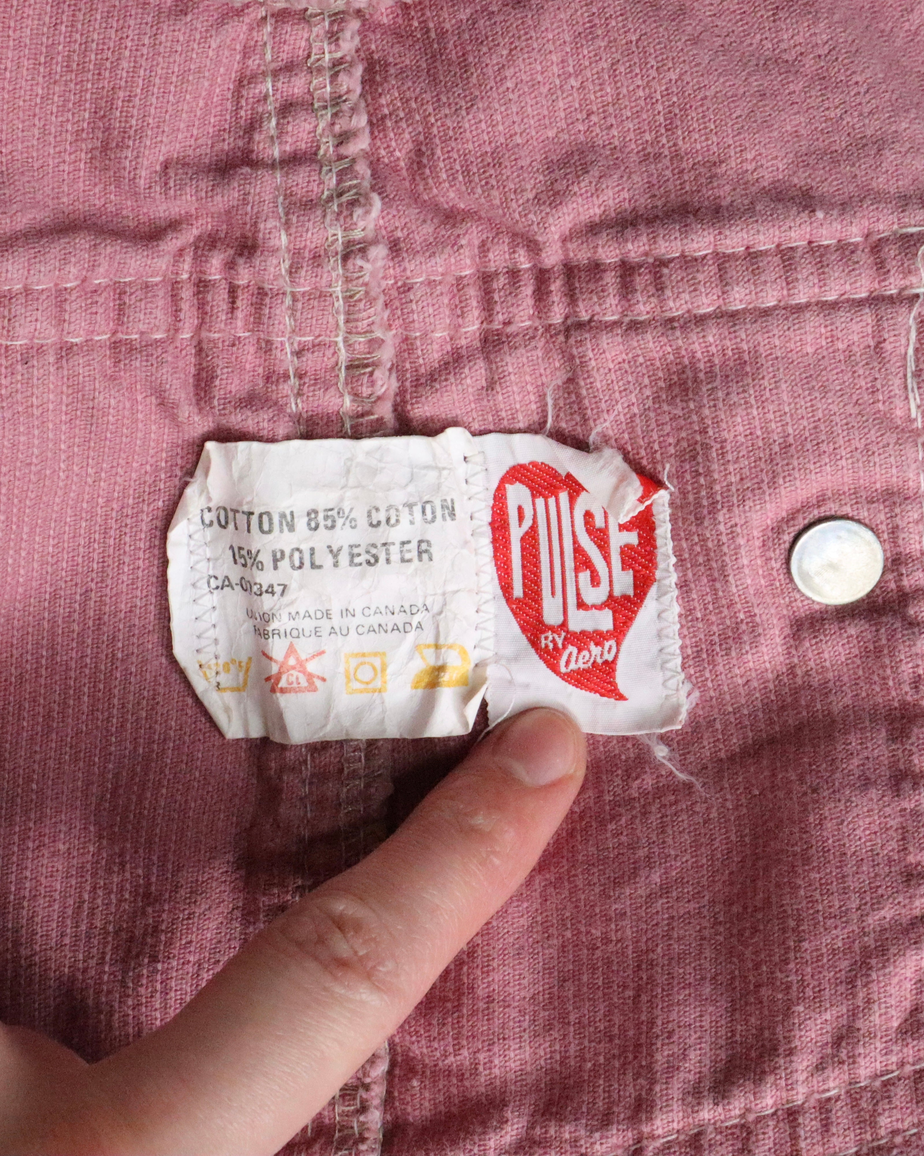 70s Pink Corduroy Overalls (S)