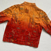 ombré embroidered denim jacket