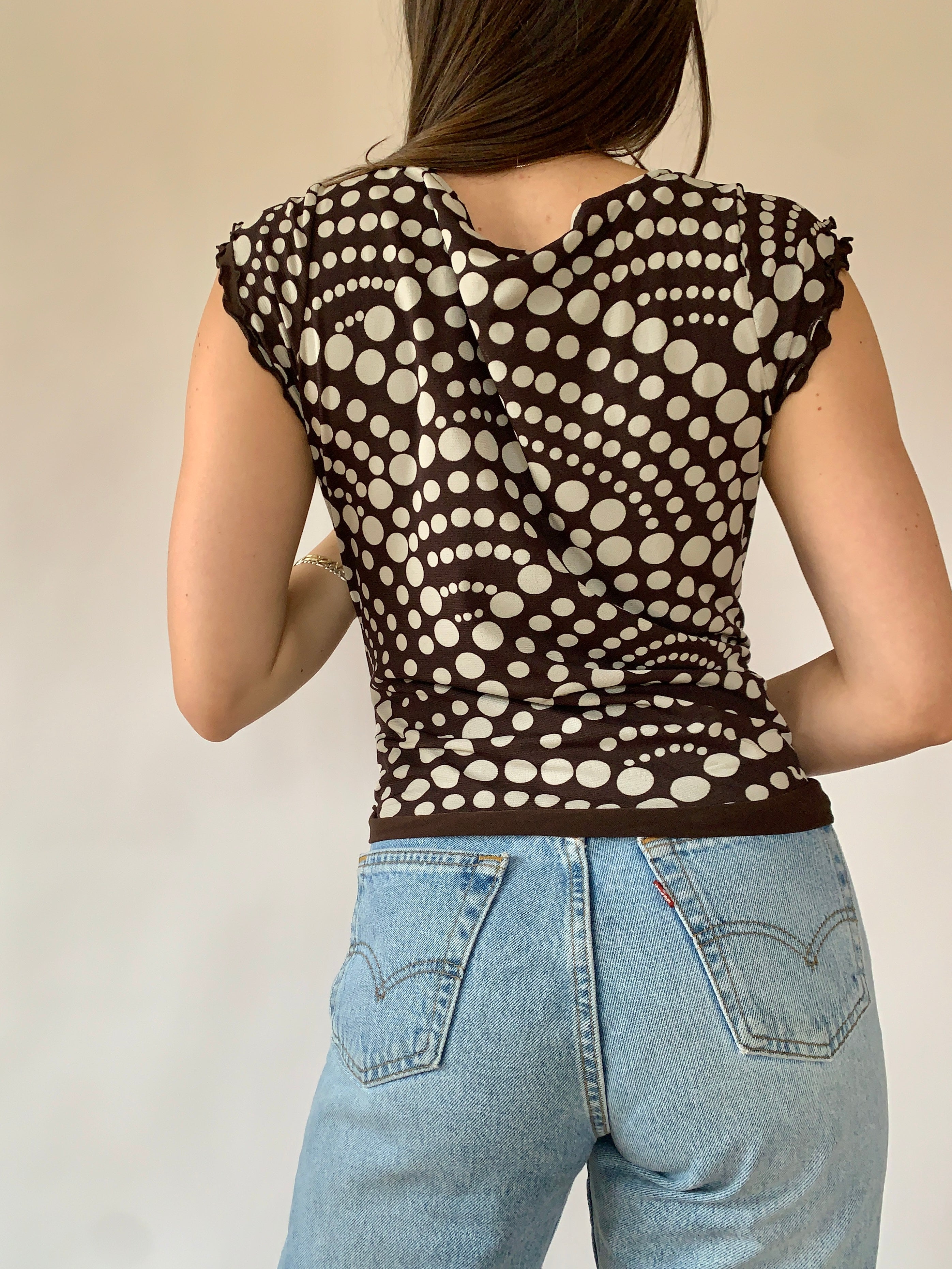 Vintage 1990s Mesh Polka Dot