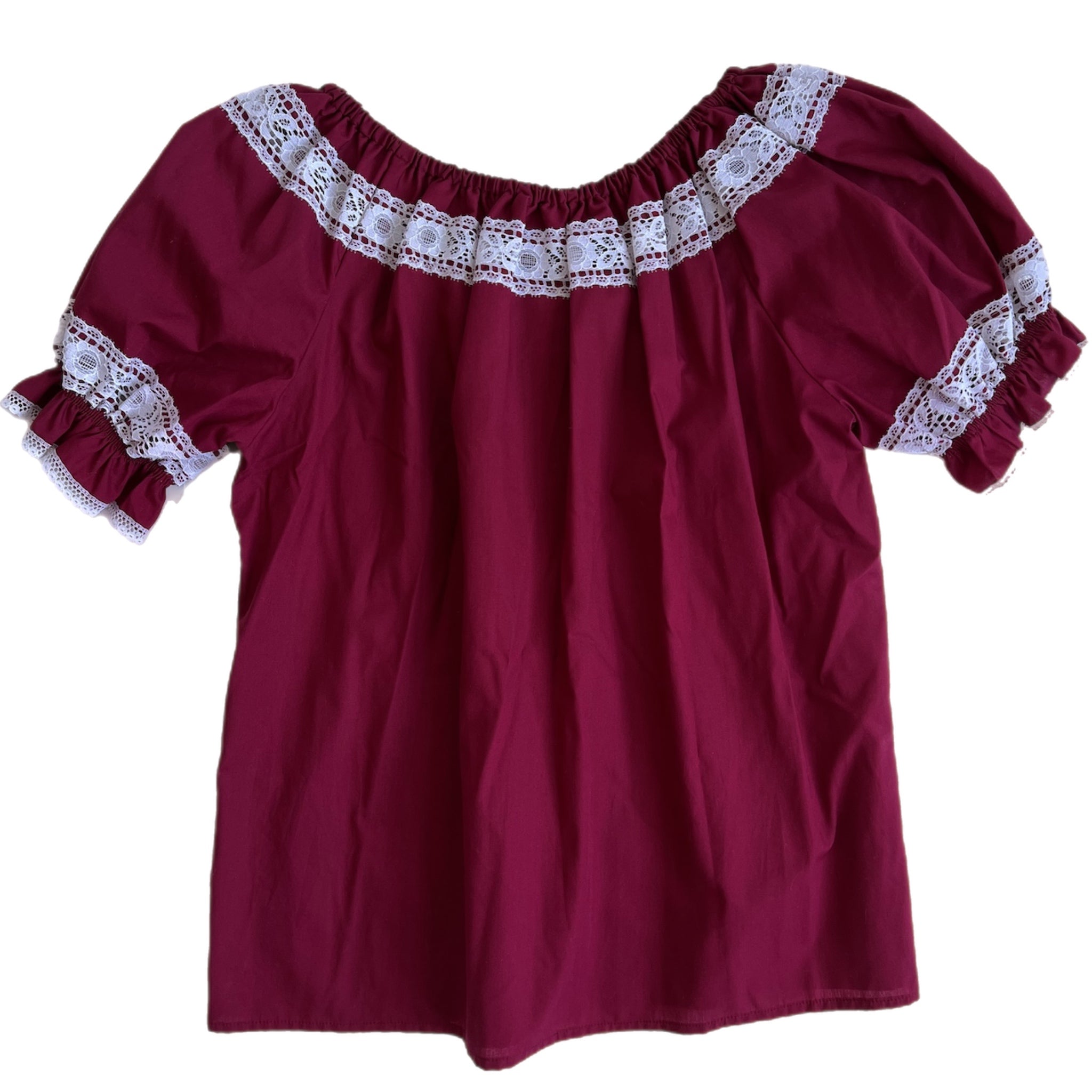 Vintage burgundy prairie top