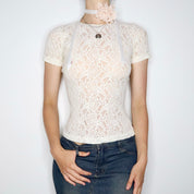 Cream Lace Baby Tee (Small) 