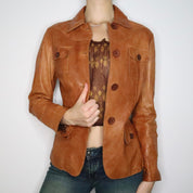 Brown Italian Leather Jacket (Small)