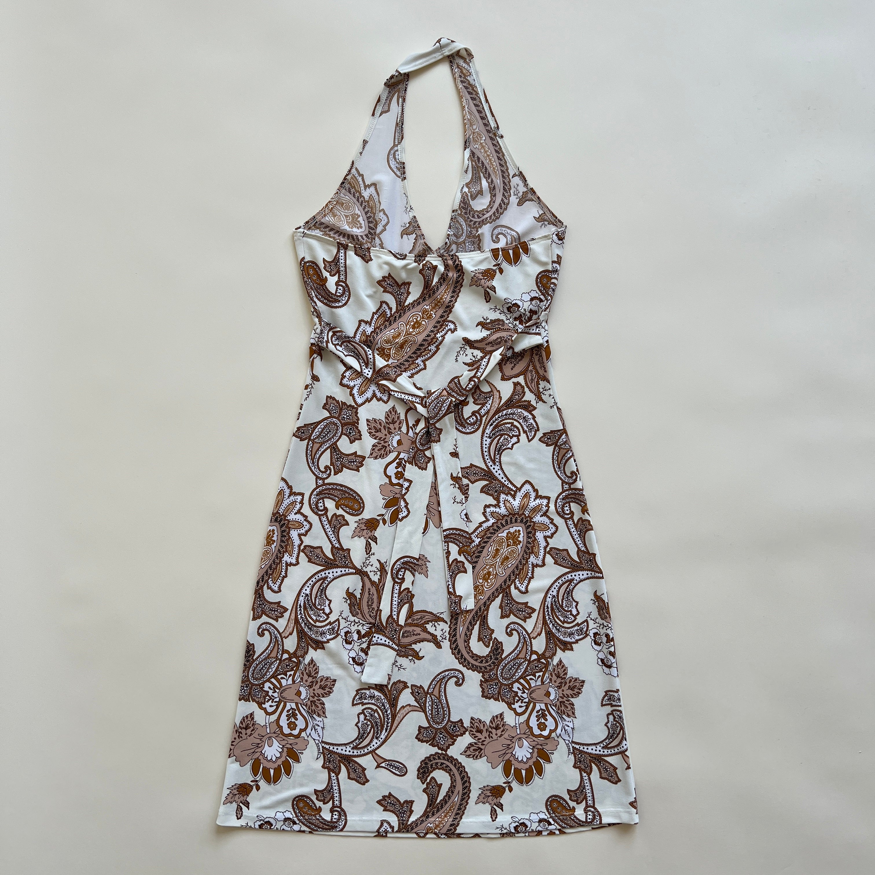 Y2k paisley halter dress
