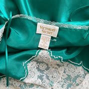 Vintage satin emerald slip