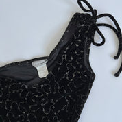 90s Black glitter crop (S)