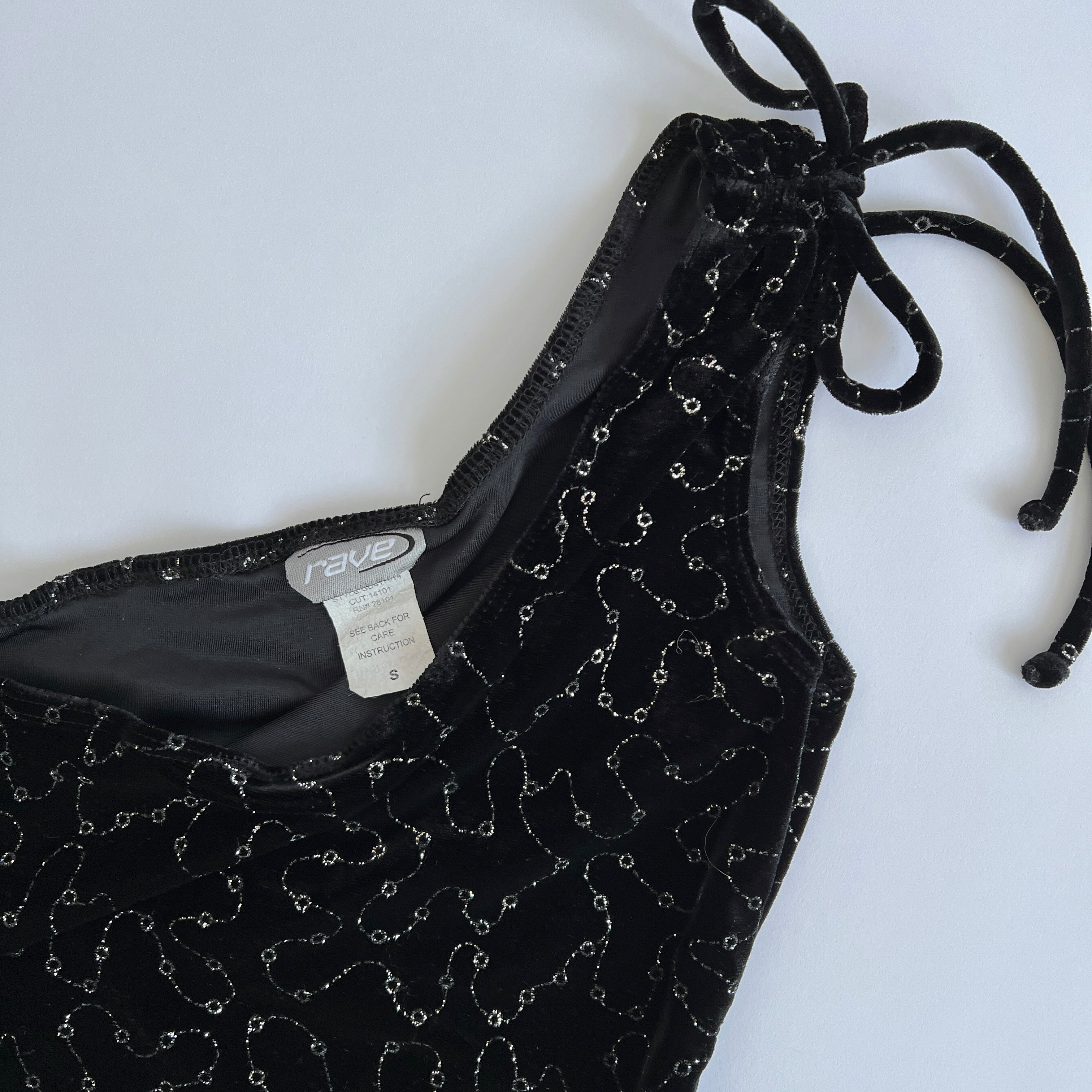 90s Black glitter crop (S)