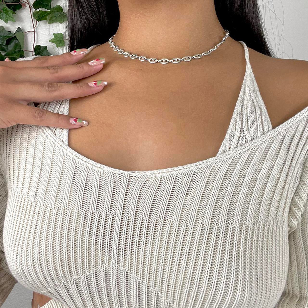 Silver chunky necklace