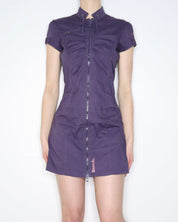 Purple Cargo Mini Dress (Medium)