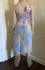 90’s Blueberry Plaid Skirt