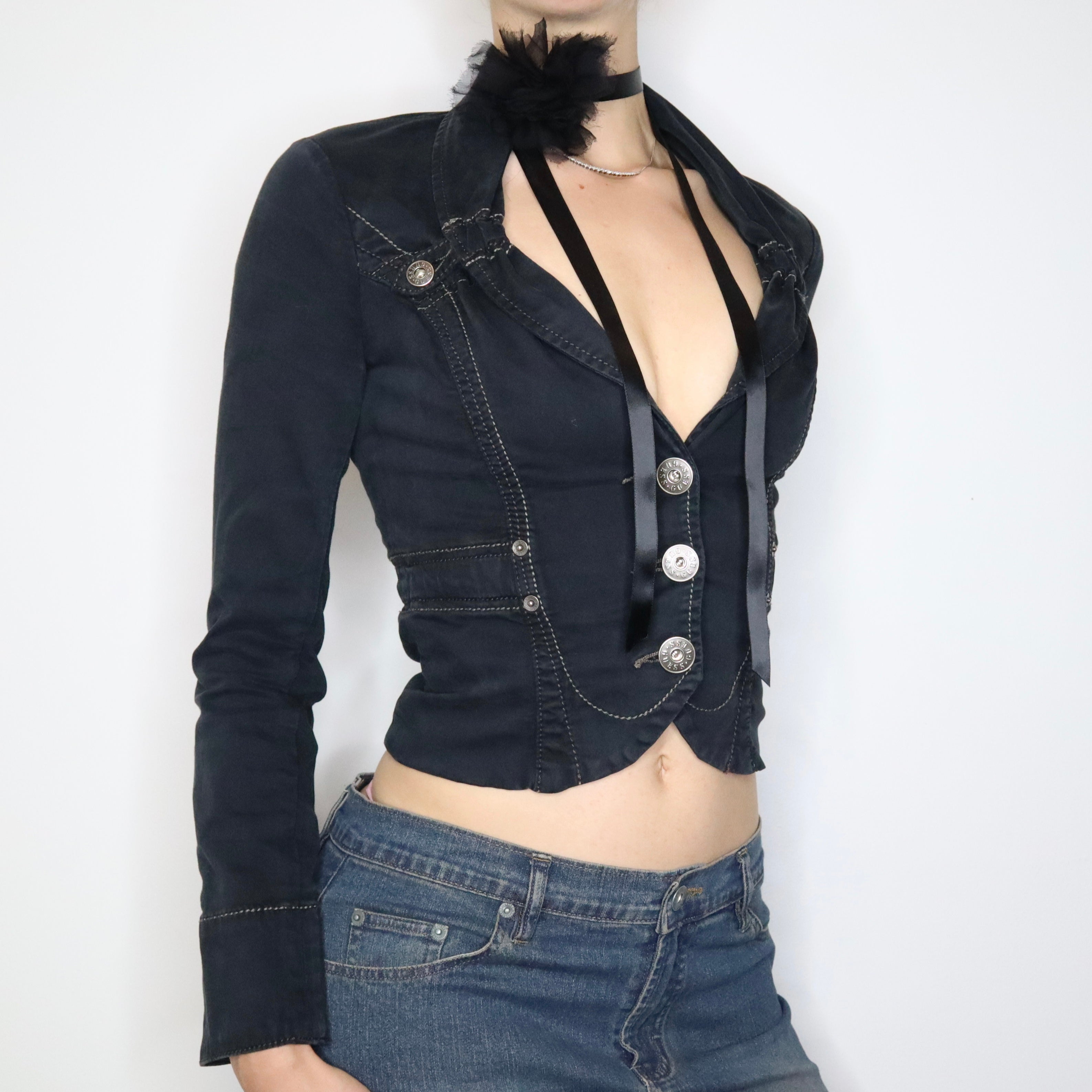 Guess Black Mini Blazer (XS) 