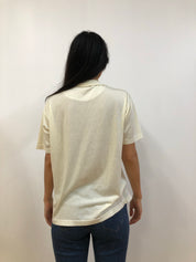 Cream zip-up shirt