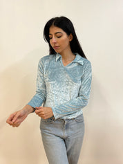Crushed velvet top
