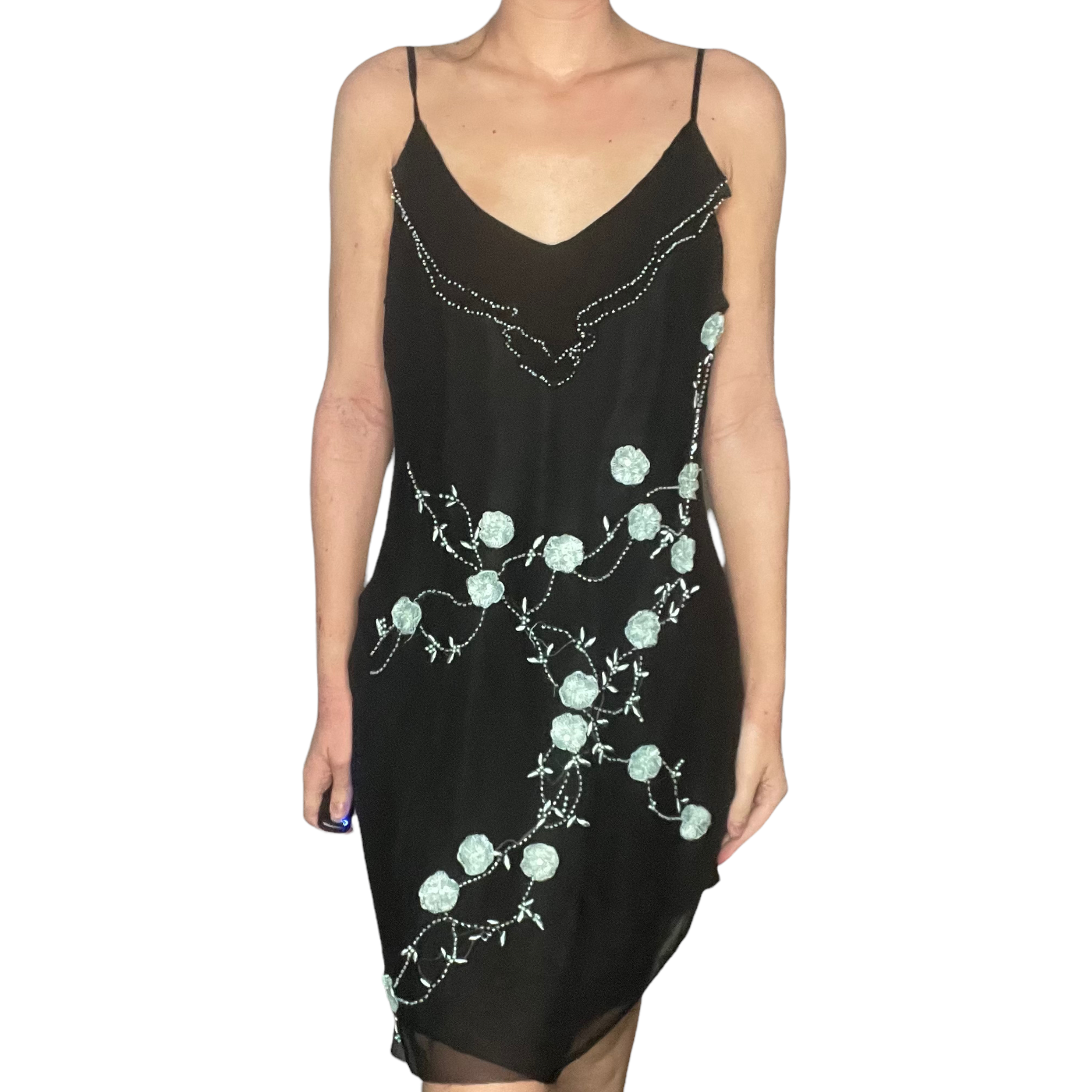 beaded floral dress
