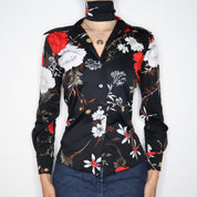 70s Dagger Collar Blouse (M/L)