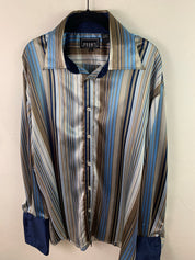 Stripped silk button down XL