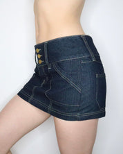 Denim Cargo Mini Skirt (Small) 