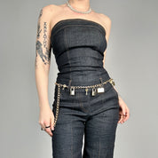 Dark Denim Capri Jumpsuit