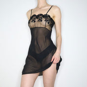 Black See Through Slip Dress (S-M) 