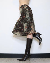 Brown Mesh Midi Skirt (Medium) 