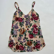 Beige floral satin slip