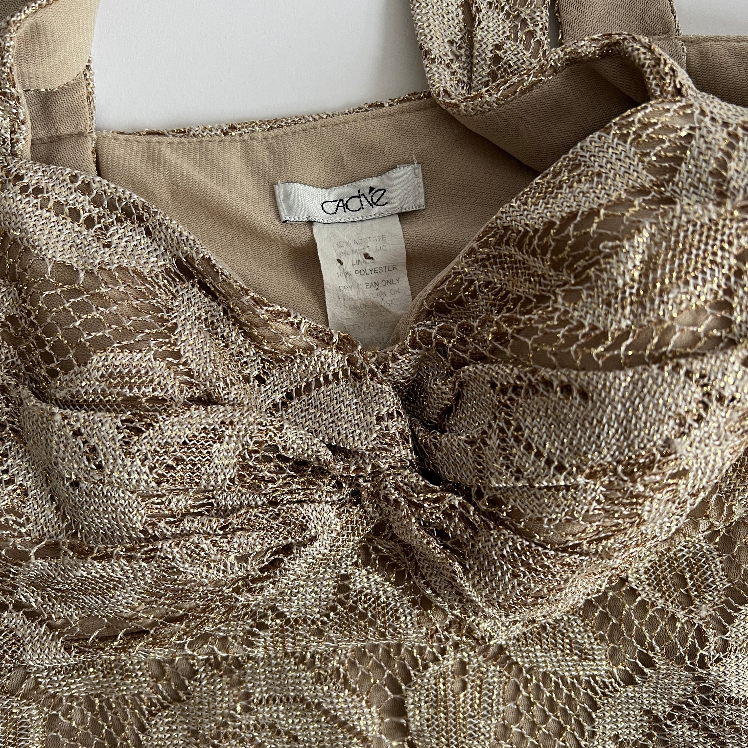 Y2K gold lace bustier top