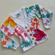 Vibrant floral cardigan sweater