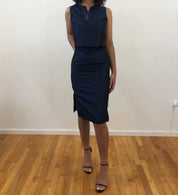 Iridescent blue two piece
