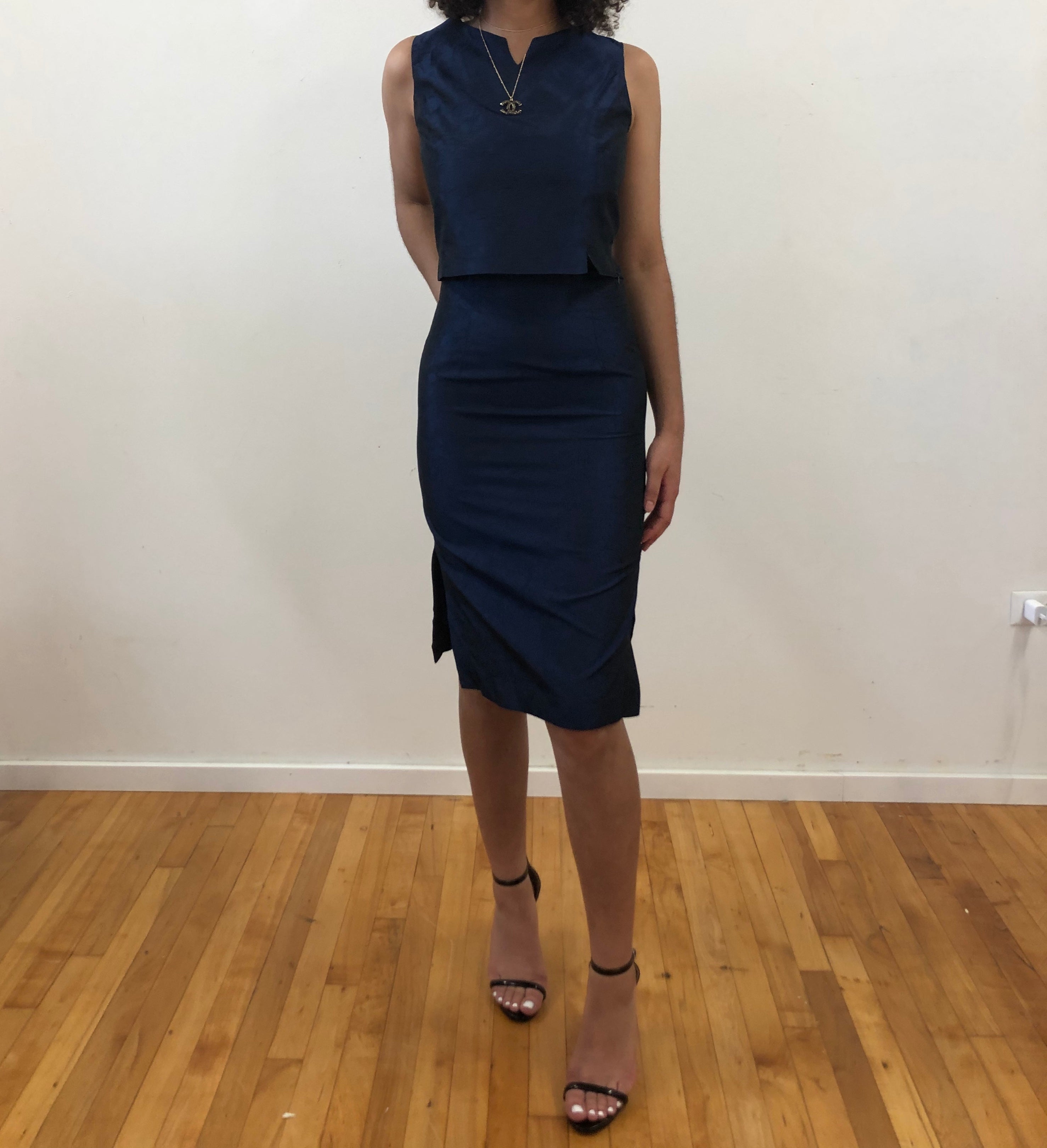 Iridescent blue two piece