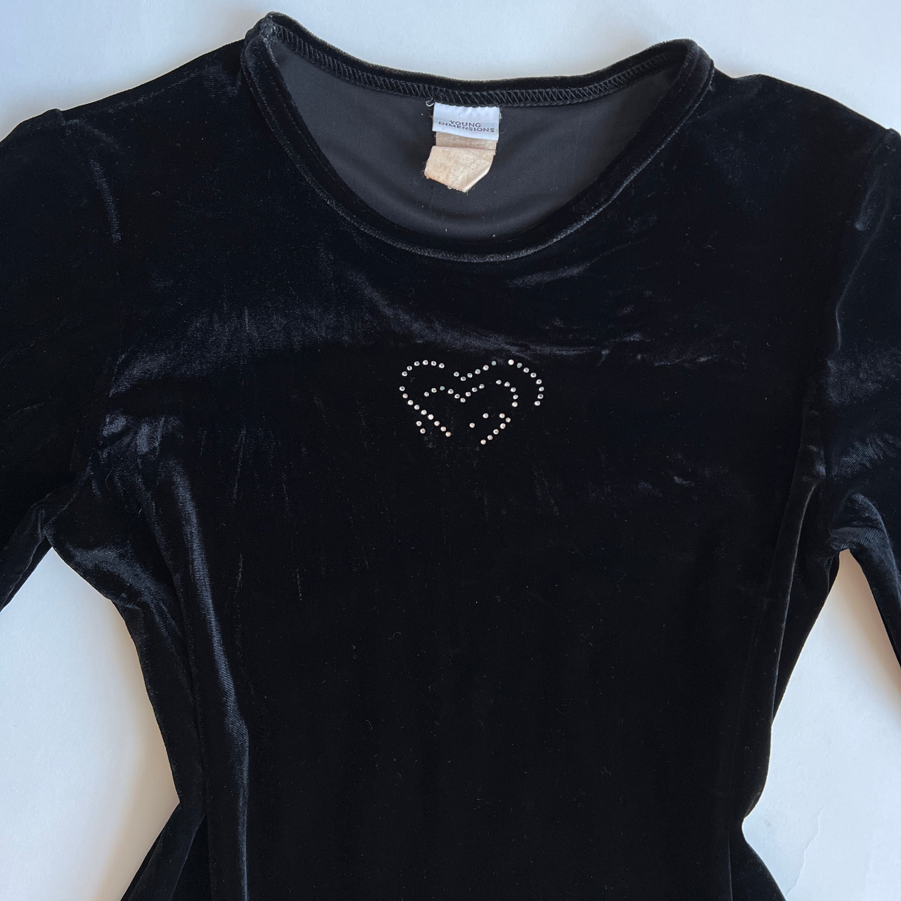 90s velvet heart gem mini dress