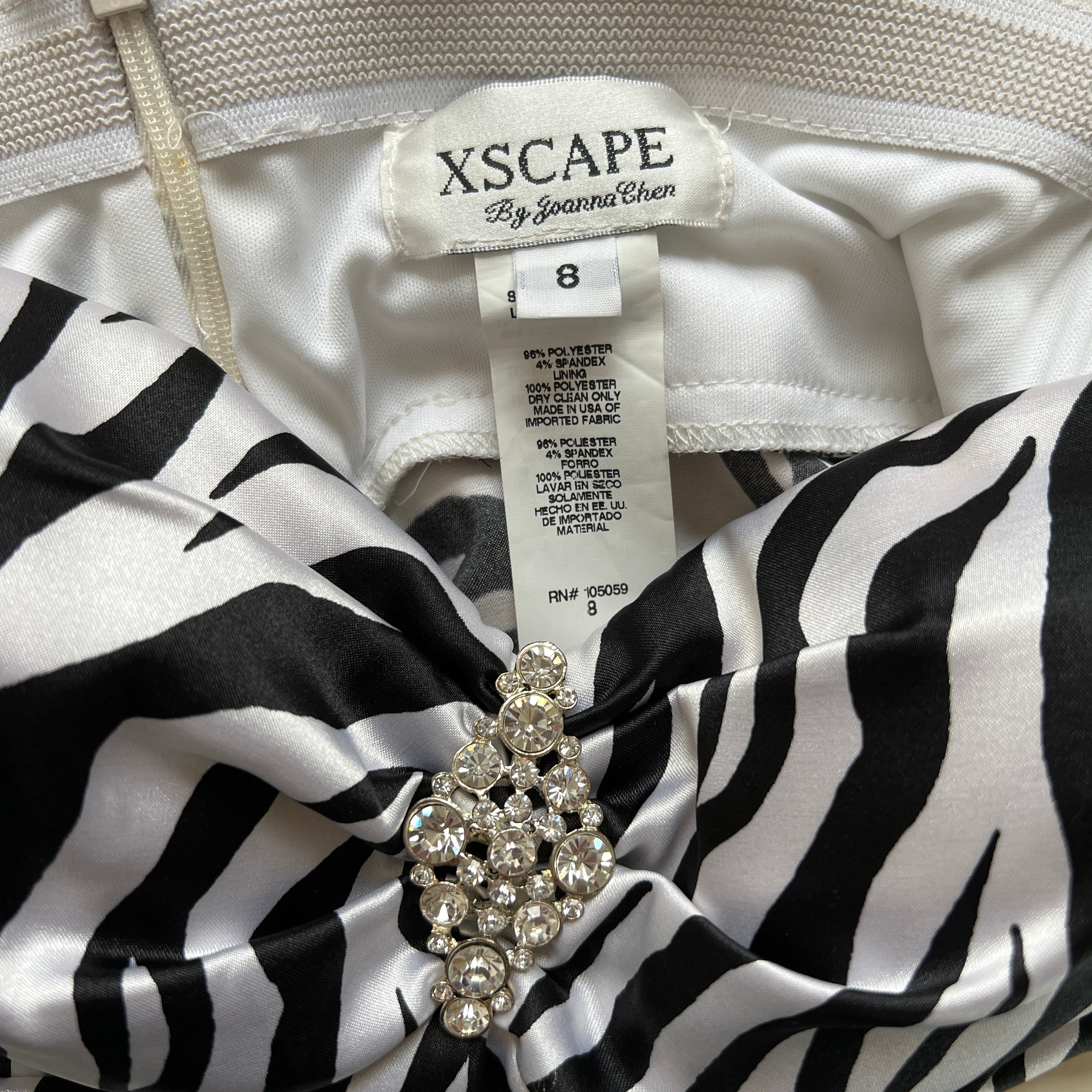 Y2k zebra prom dress