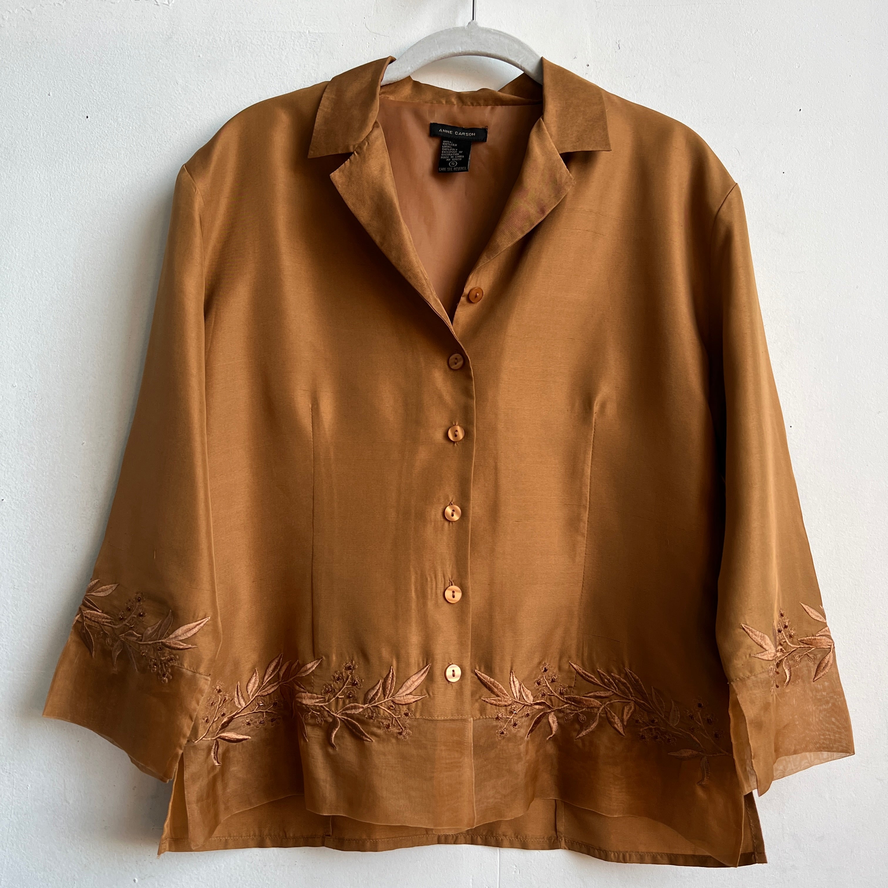 Toffee brown pure silk shirt