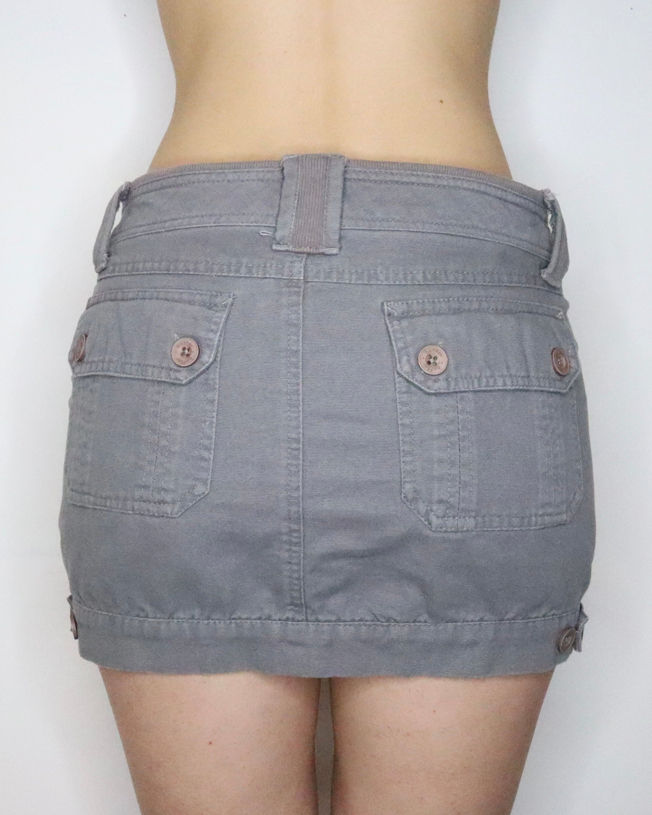 Gray Cargo Mini Skirt (Small)