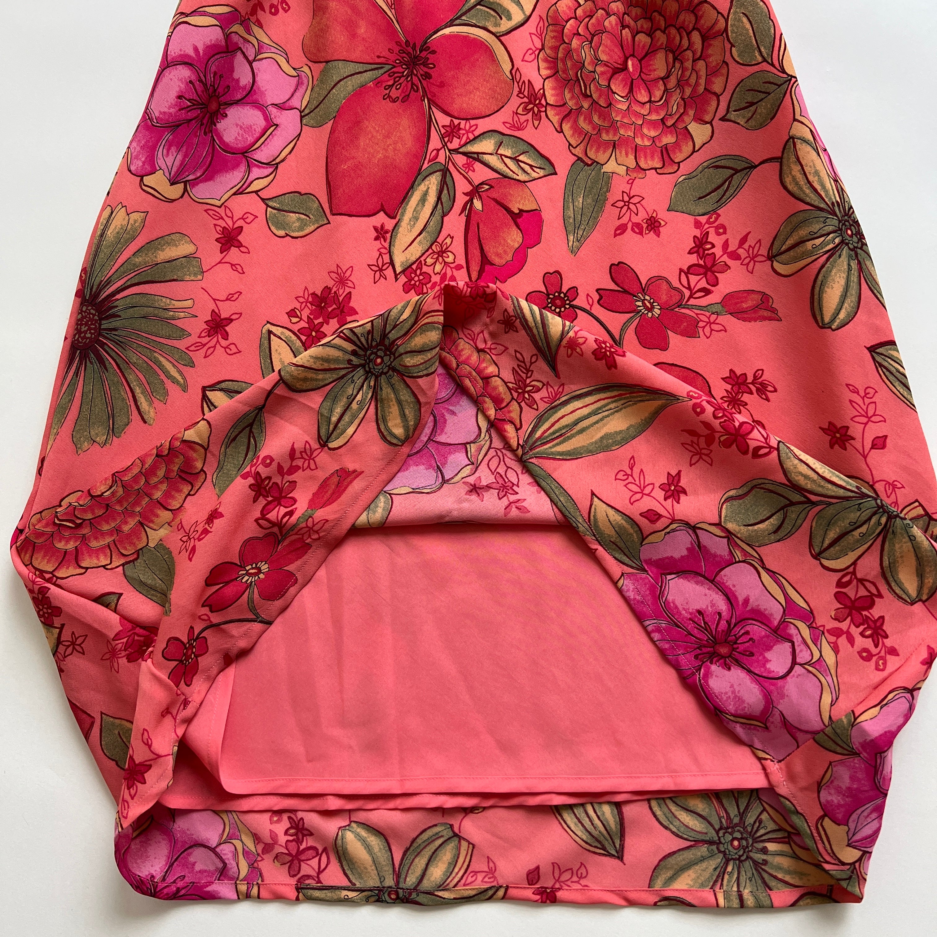00s coral floral midi