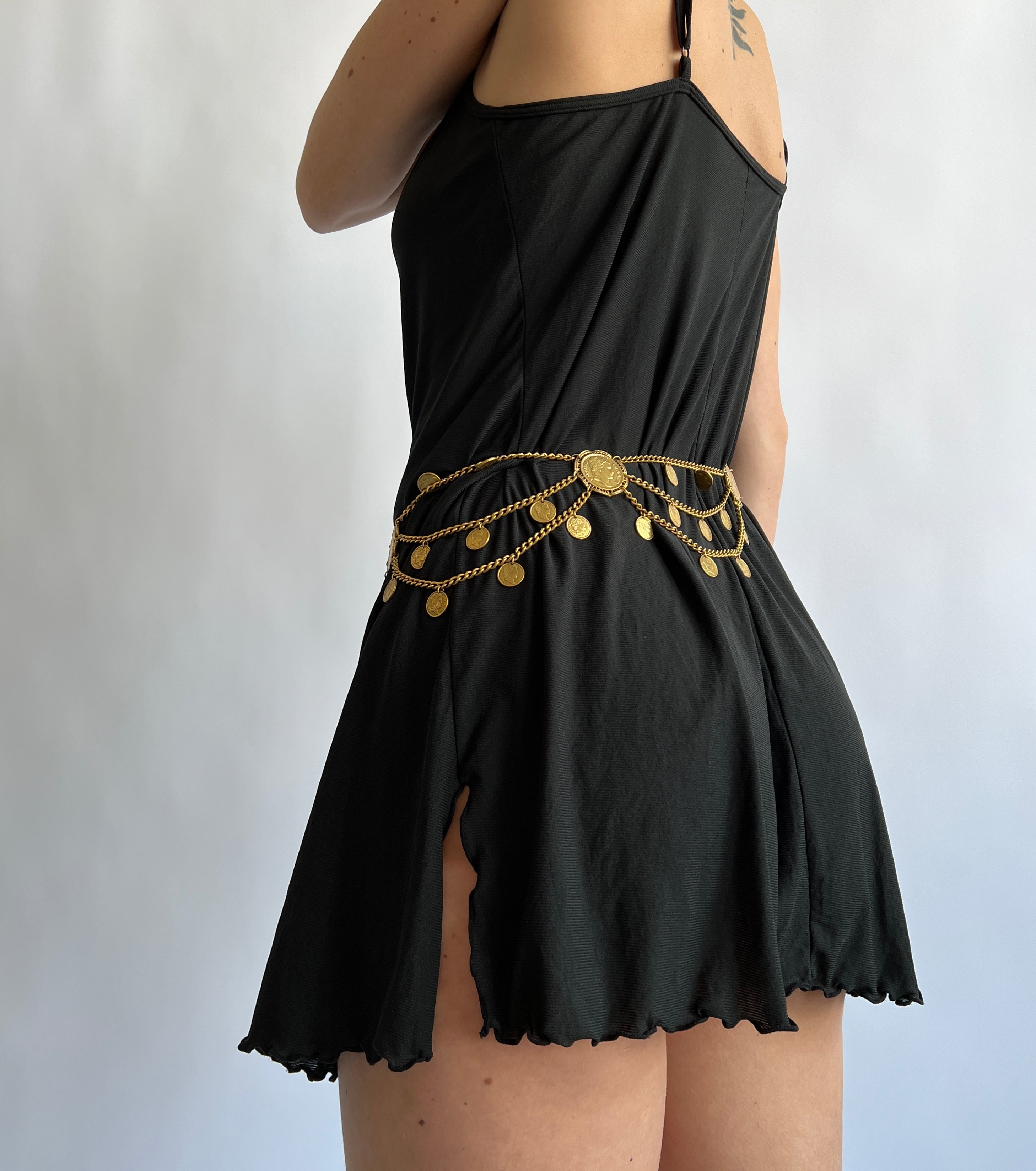 Black sheer mini slip