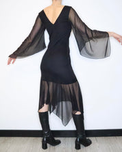 Whimsigoth Black Mesh Dress (S-M) 