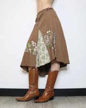 Brown Boho Maxi Skirt (Medium) 