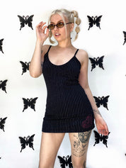 90s Pinstripe Mini Dress
