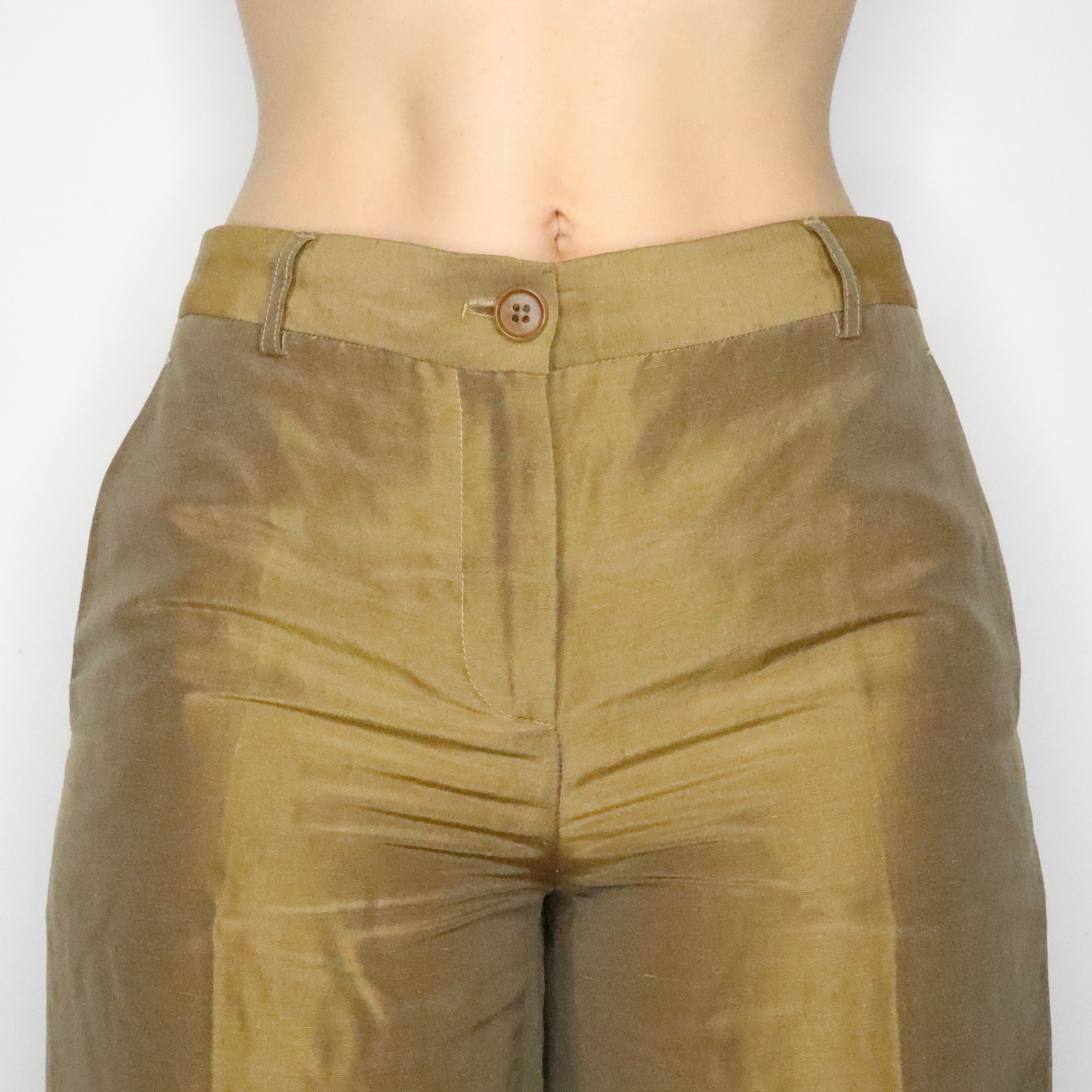 Alberta Ferretti Bronze Linen Pants (S-M)