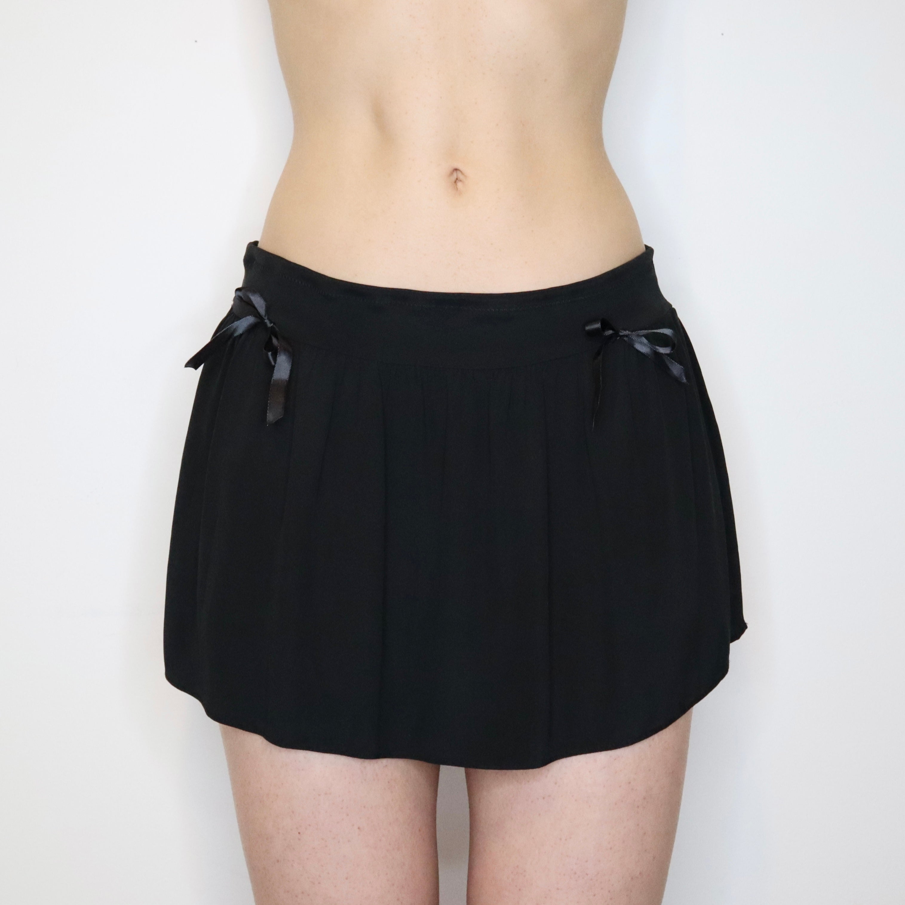 Black Silk Mini Skirt (Medium) 