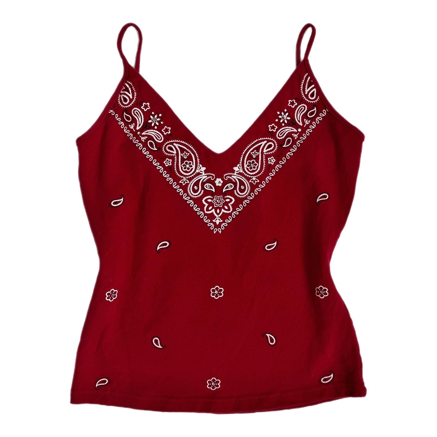 90s red bandana cami
