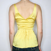 Yellow Silk Babydoll Top (XS)
