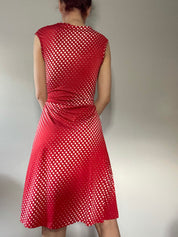 psychedelic polkadot dress