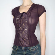 Dark Purple Mesh Blouse (Medium)