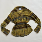 Sheer printed silk shirt