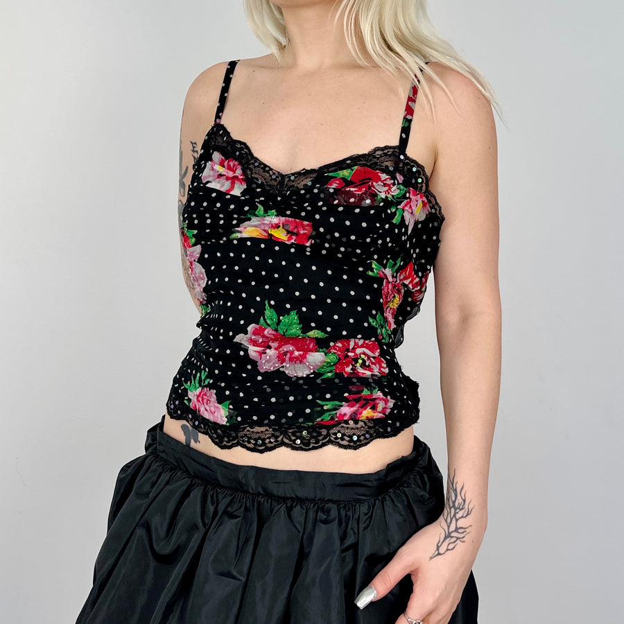 2000s Floral Lace Cami (L)