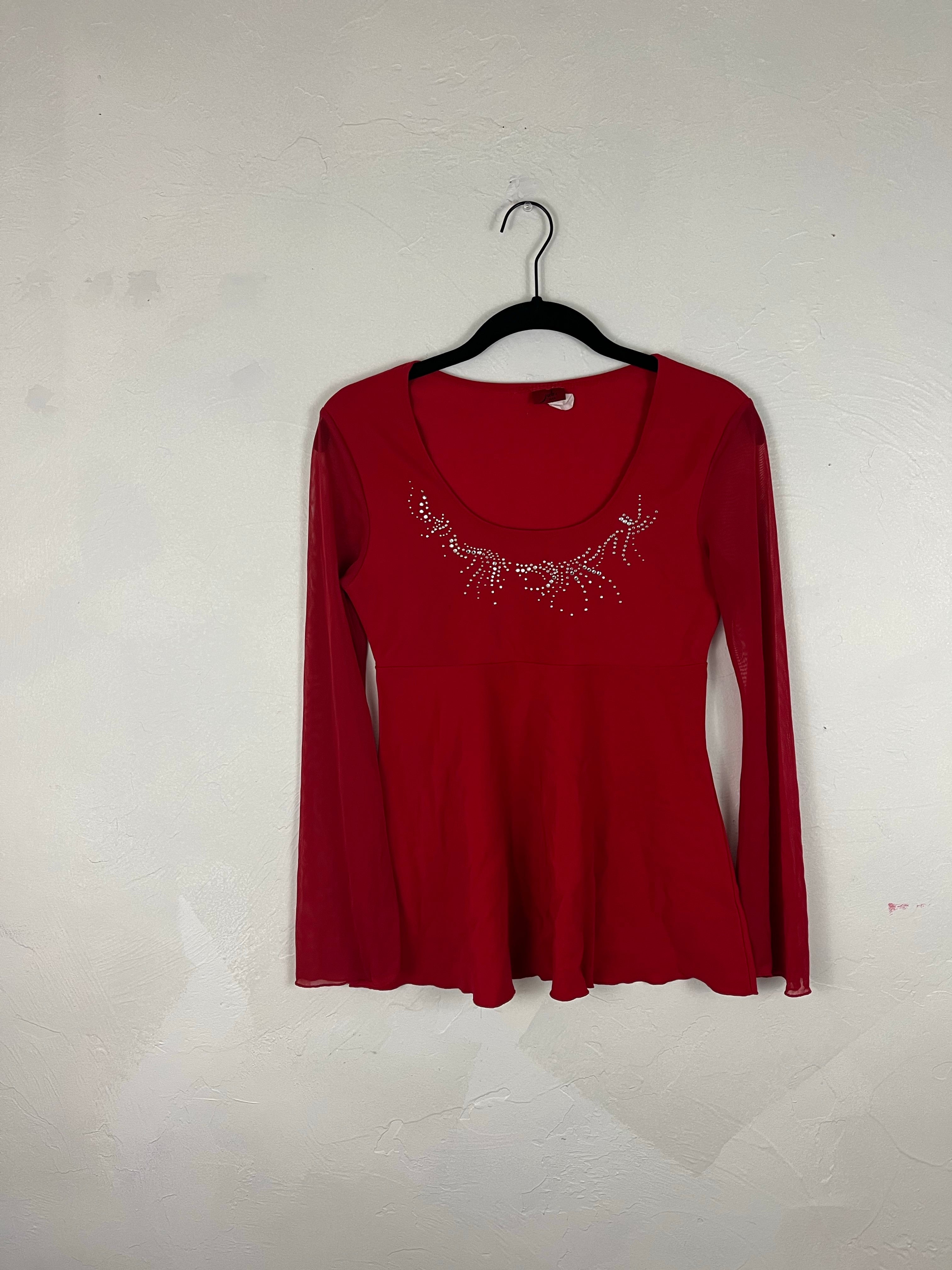 Y2K ruby mesh top