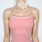 Pink Pointelle Lace Camisole (Small) 