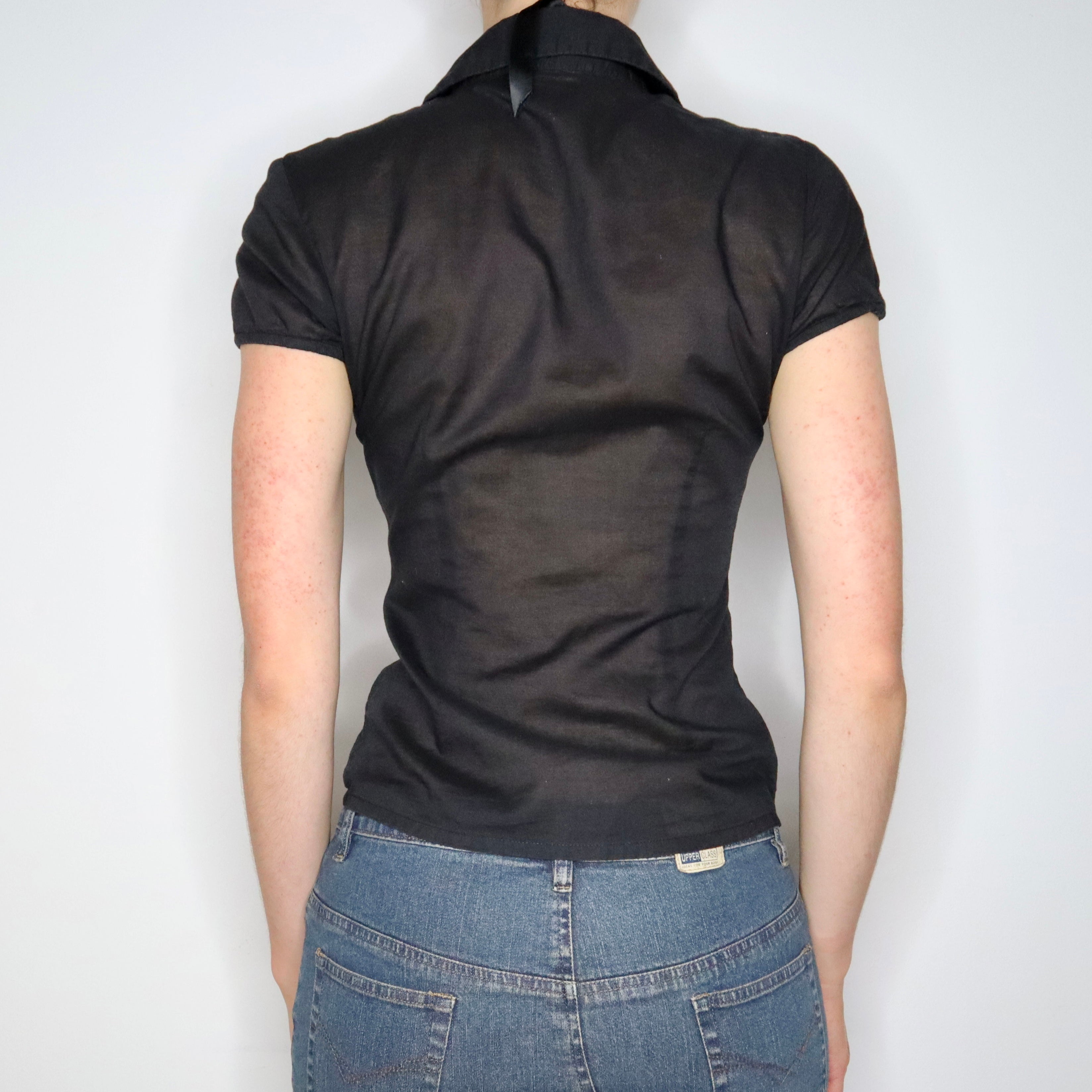 Black Button Up Blouse (XS-S)