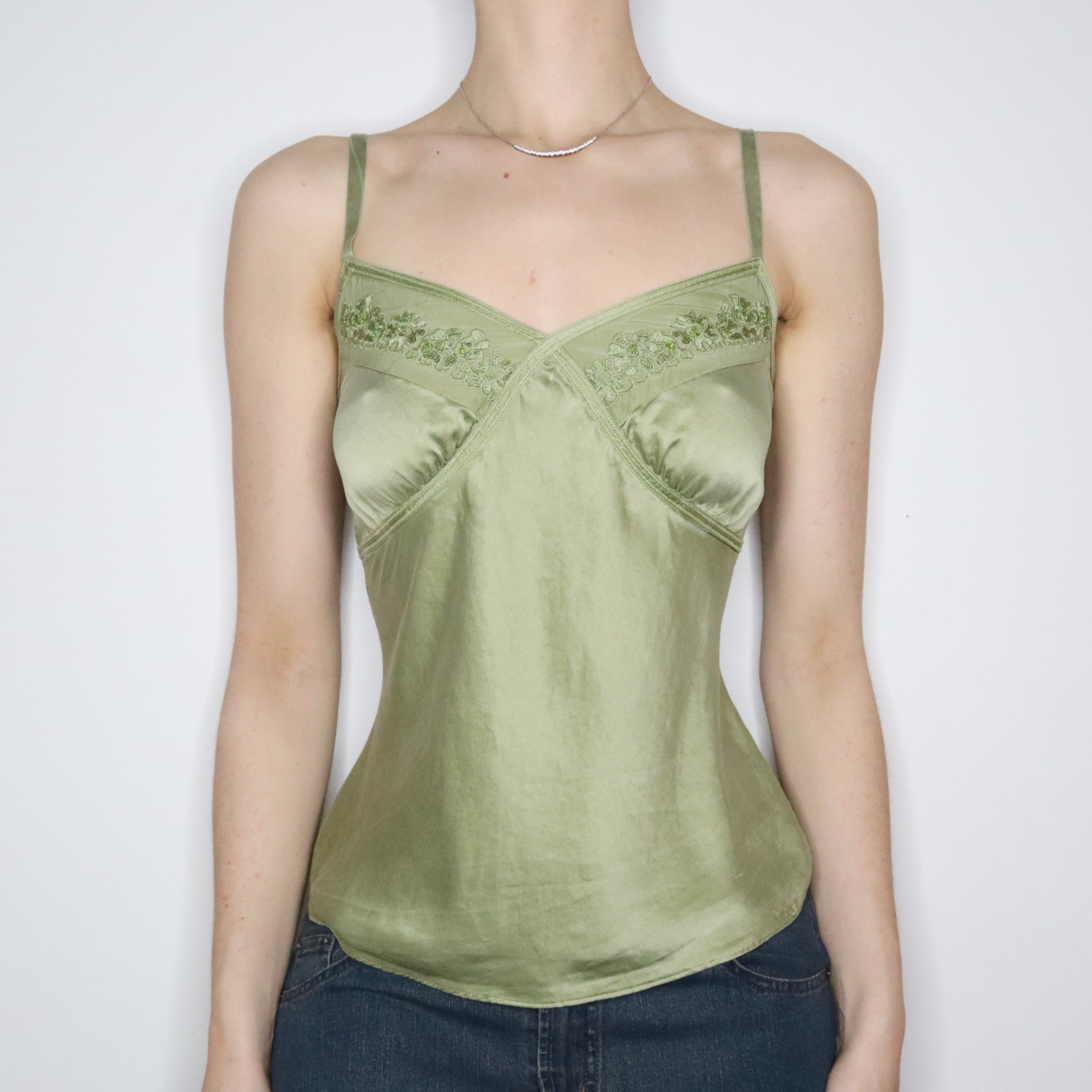 Green Silk Camisole (S-M) 