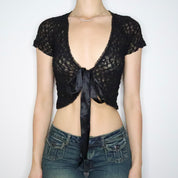 Black Mesh Lace Cardigan (S-M)
